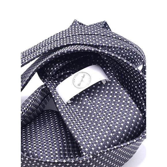 Bespoke New York Black & White Polka Dot Pattern Men's Neck Tie - Picture 6 of 13